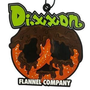 Dixxon funky chocolate covered prezel green logo sticker